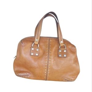 Michael Kors Tan Leather Studded Satchel